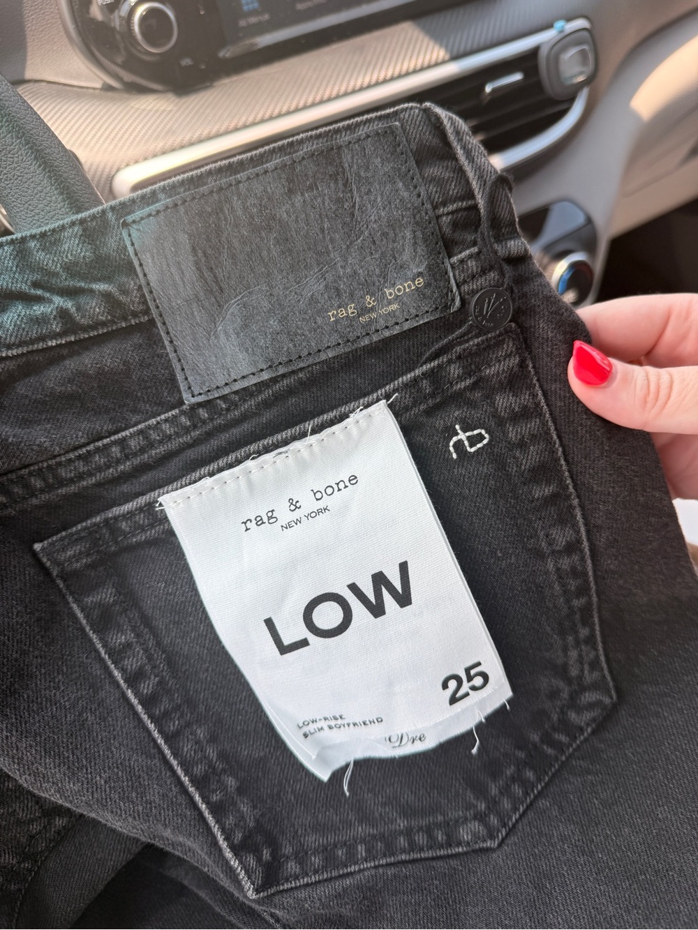 rag & bone LOW High-Rise Skinny Jeans in Black